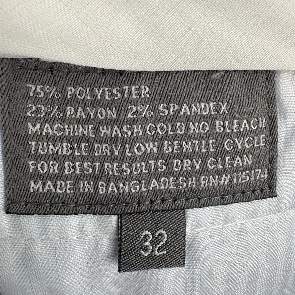 BOCACCIO Golf Chino‎ Shorts Expandable Waist Flat Front Size 32 Powder Blue EUC